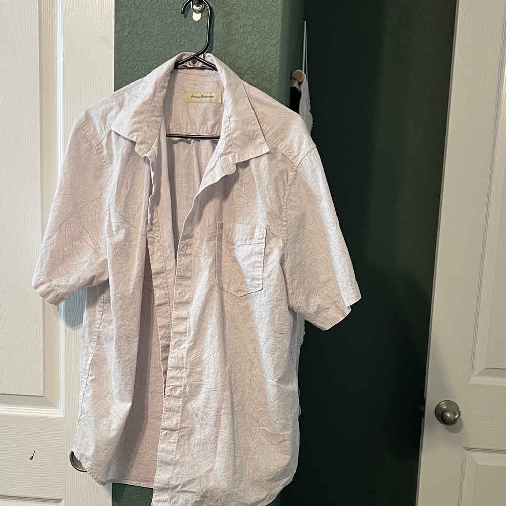 Tommy Bahama Men's Light Gray Short Sleeve Shirt size XL